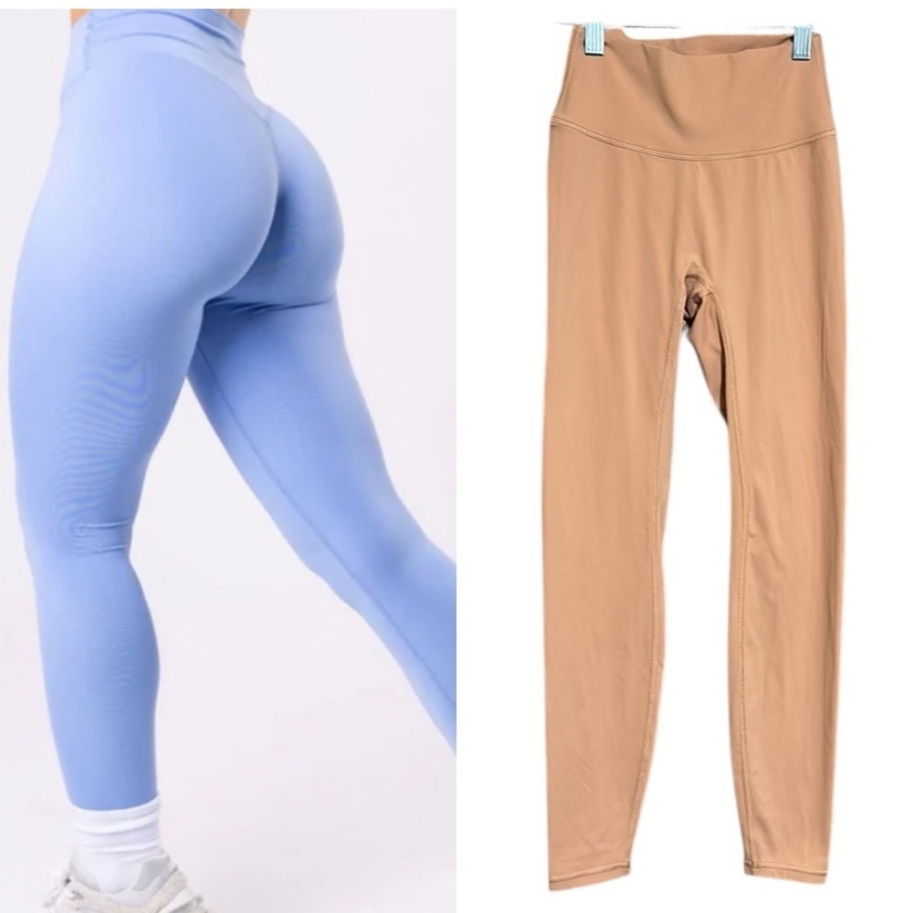 Paragon Orange Peach Full length Leggins Supersoft Squat Proof Size Small